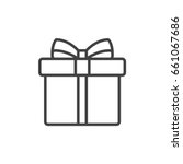 gift box with ribbon line icon  ... | Shutterstock .eps vector #661067686