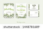 double wedding invitation with... | Shutterstock .eps vector #1448781689