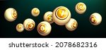 realistic golden lottery ball... | Shutterstock .eps vector #2078682316
