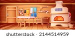 cartoon russian hut interior... | Shutterstock .eps vector #2144514959
