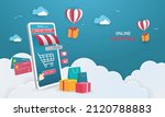 online shopping store on... | Shutterstock .eps vector #2120788883