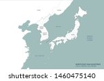graphic vector east sea map of... | Shutterstock .eps vector #1460475140
