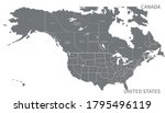 north american countries map. ... | Shutterstock .eps vector #1795496119