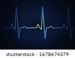 heart rate graph. heart beat.... | Shutterstock .eps vector #1678674379