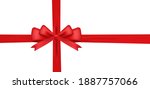realistic red bow and... | Shutterstock .eps vector #1887757066