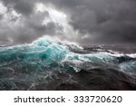 Sea Wave And Dark Clouds On...