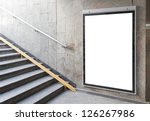 Blank billboard or poster located in underground hall