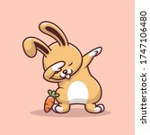 Cute Rabbit Dabbing Pose With...