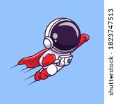 cute astronaut super hero... | Shutterstock .eps vector #1823747513