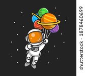cute astronaut flying with... | Shutterstock .eps vector #1878460699