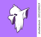 cute ghost dabbing cartoon... | Shutterstock .eps vector #2051539019