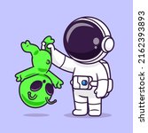cute astronaut catch alien...