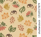 seamless pattern. autumn leaves.... | Shutterstock .eps vector #1510517879