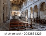 Small photo of ROME OCTOBER 15 2021 CENTRAL NAVE OF THE BASILICA OF S.CLEMENTE