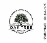 vintage oak tree logo design | Shutterstock .eps vector #1381660976