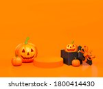 halloween pumpkin with podium... | Shutterstock . vector #1800414430