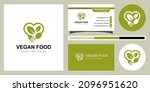 favorite vegan food logo with... | Shutterstock .eps vector #2096951620