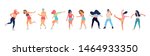 crowd of young people dancing... | Shutterstock .eps vector #1464933350