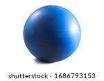 Fitball in blue colour on clean background. Isolated.