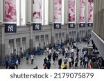 Small photo of Bronx, New York, USA - June 12, 2022: Interior view of the concourse of Yankee Stadium