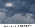 Small photo of The process of formation and intensification of cumulus storm clouds. The concept of nature, clouds, movement, wind, weather, and changes occurring with them at the moment daily and around the world
