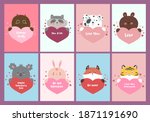 set of valentine's day cards... | Shutterstock .eps vector #1871191690