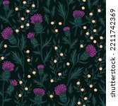 Seamless Pattern With Thistle...