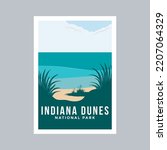 Indiana Dunes National Park poster illustration design.