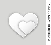 big and small paper cut heart.... | Shutterstock .eps vector #2096474440