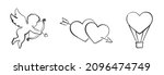 hand drawn valentines symbol... | Shutterstock .eps vector #2096474749