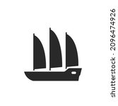 sailing ship icon. vessel for... | Shutterstock .eps vector #2096474926