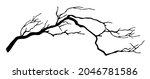 dry branch. black vector... | Shutterstock .eps vector #2046781586