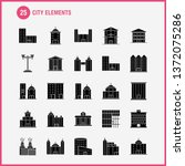 city elements solid glyph icons ... | Shutterstock .eps vector #1372075286