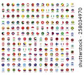 collection of flag button with... | Shutterstock .eps vector #258034970