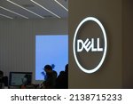Small photo of Shanghai,China-Dec.12th 2021: close up DELL logo in store. Computer brand.