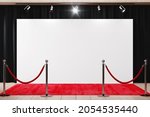 Red Carpet Backdrop Mockup. 3d...
