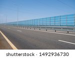 Noise Barrier Wall On A Highway