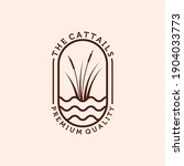 Cattail Or Reed Logo Vector...