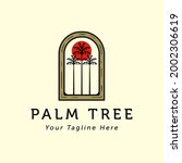 palm or coconut line art logo... | Shutterstock .eps vector #2002306619