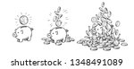 cartoon piggy bank set. piggy... | Shutterstock .eps vector #1348491089