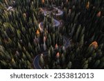 Aerial Photo of Snake Road in Passo Giau Cortina d Ampezzo Dolomites Italy
