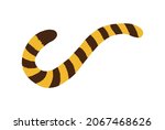 The minimal striped tail of Tabby Cat or Tiger vector illustration on white background. Chinese or Japanese zodiac Year of the Tiger concept.