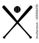 vector crossed baseball bats... | Shutterstock .eps vector #185006450