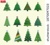 christmas tree design vector... | Shutterstock .eps vector #1870097023