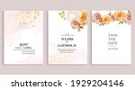 dusty pink and ivory beige rose ... | Shutterstock .eps vector #1929204146