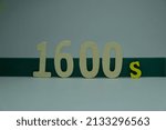 Small photo of The number '1600s' on white background. Concept for year, vintage, calendar and history.