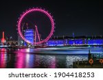 A beautiful shot of London Eye and River Thames London at night