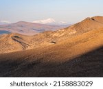 Small photo of A beautiful view of Tibetan Plateau landscapes at sunset, Shannan district, Xizang, Western China