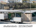 Small photo of SINES, PORTUGAL - May 04, 2022: A truck near the Sines Fishing Port Facilities in Portugal
