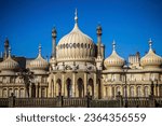 The Brighton Royal Pavilion buildings under blue sky